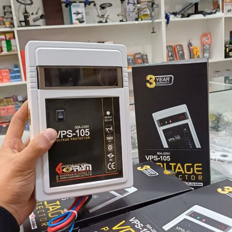 محافظ ولتاژ برق پاکنتورvps-105 با ظرفیت 50 آمپر واقعی خرم الکتریک